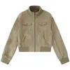 Nueva chaqueta casual de color liso estilo japonés y coreano 2026, abrigo cárdigan con cremallera juvenil y moderno, suministro directo al por mayor 04