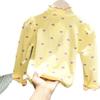 Camisa básica de primavera y otoño para mujer y niño, estilo infantil, con personalidad, marca de moda, estilo coreano, cuello medio alto, camiseta con orejas de madera.