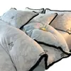 Conjunto de Roupa de Cama Espesso Esculpido em Leite de Lã de Quatro Peças para Outono e Inverno Lençol Quente Capa de Edredom Lençol com Elástico Quarto Principal de Casa Toque de Luxo Roupa de Cama