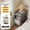 Mesita de noche para apartamentos pequeños, mueble de almacenamiento ultradelgado, estante simple para viviendas de alquiler, mesita de noche estrecha para dormitorio