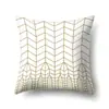 Funda de almohada de poliéster con mármol estilo nórdico e ins Decoración de coche Cojín lumbar estampado para el hogar Funda de almohada QTH14