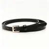 Cinturón Fino de Cuero para Mujer, Versátil Cinturón Decorativo para Traje, Estilo Retro Simple de Alta Gama, Cinturón Negro Estilo Ins para Jeans