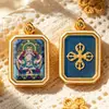 Tangka Manjushri, Samantabhadra, Zaki Lhamo, Tara Verde, Tesoro Amarillo - Colgante personalizable estilo Tíbet, joyería al por mayor de una sola pieza