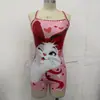 Liquidación Traje de Baño Enterizo con Estampado de Gatitos de Dibujos Animados para Mujer Lindo Conservador Cubre Vientre Estilo de Competición 2026 Nueva Ropa de Baño
