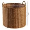 Cesta de Almacenamiento, Cesta para Ropa Sucia, Cesta de Mimbre Tejido para Ropa Sucia con Tapa, Caja Grande de Almacenamiento para Artículos Varios, Cesta Tejida de Plástico