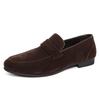 Zapatos de Cuero Perezosos para Hombre Tallas Grandes Estilo Británico Casual Mocasines Diarios Zapatos de Moda Simples de Gamuza Slip-On