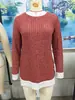 Camiseta de Manga Larga Redonda con Bolsillo y Abertura, Bloques de Color, Estilo Nuevo Otoño/Invierno 2026, Comercio Transfronterizo Europeo y Americano de Amazon para Mujer