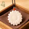 Colgante Afgano de Polvo de Raíz de Loto para Mujer, Hebilla de Paz de Nuevo Estilo Chino, Buda, Pixiu, Loto, Candado Ruyi, Collar de Jade Natural