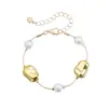 Joyería Transfronteriza Europea y Americana Collar Largo de Perlas y Cuentas Doradas Irregulares Estilo Francés Estilo Perezoso Cadena para Suéter Accesorio de Viaje