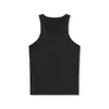 Camiseta sin mangas de fitness para hombre hecha a medida, elástica, ajustada, transpirable, de peso pesado, acanalada, camiseta deportiva para correr para hombre, transfronteriza