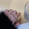 Anel feminino banhado a prata S925, anel aberto de prata com diamantes de luxo de alta qualidade, sem cor, moderno