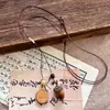 Corrente longa de suéter de madeira estilo Old Money, colar com pingente geométrico Melard retrô, novo acessório estilo chinês com estética vintage