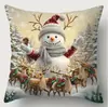 Suministradas directamente por el fabricante, fundas de almohada decorativas navideñas hechas a medida, producto popular transfronterizo, cojines decorativos transpirables y cómodos para la sala de estar