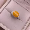 Anillo Viejo de Cera Plata S925 Incrustación Vintage Vestido Nuevo Estilo Chino Huevo de Cera Cara Anillo Estilo Étnico Anillo de Dedo Joyería