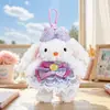 Lindo Llavero de Conejo de Orejas Largas con Vestido de Princesa de Peluche Figura de Muñeca de Dibujos Animados Cosplay Colgante para Bolso de Pareja Pequeño Regalo