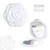 Espejo Plegable Portátil de Flor de Rosa Galvanizada Transfronterizo Mini de Bolsillo Doble Cara para Retoques Espejo de Maquillaje Portátil Compacto