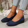 Transfronterizo 2025 Primavera Nuevo Europeo y Americano Talla Grande Punta Fina Cuña Planos Zapatos de Gorro para Mujer Zapatos Casuales para Mujer Exportación Venta al por Mayor