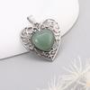 Colgante de Piedra Natural Cristal Vintage Transfronterizo, Colgante de Corazón Incrustado Collar Hueco DIY, Accesorios de Joyería de Lujo Ligero