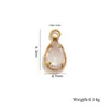 Colgante de gota de agua de acero inoxidable con diamantes, chapado en oro de 18 quilates con piedra de cristal de color en forma de corazón, colgante accesorio para joyería DIY