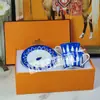 Suministro Directo Transfronterizo H Juego de Taza de Café de Moda Juego de Té de la Tarde Estilo Europeo Taza de Té Negro Café 2 Tazas 2 Platos Caja de Regalo