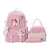 Bolsa de Lona para Estudante Moda Coreana Estilo Universitário Mochila para Campus de Ensino Médio Mochila Grande Capacidade para Viagem Mochila para Computador