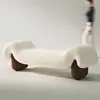Estilo Wabi-Sabi Apartamento Pequeño Diseñador Creativo Banco al Pie de la Cama Sofá Minimalista Italiano Microfibra Banco para Cambiar Zapatos en la Entrada