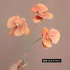 Orquídea Phalaenopsis Artificial Realista de Alta Calidad con 3 Ramas para Decoración del Hogar, Ramo de Boda y Arreglo de Flores Artificiales de Alta Gama