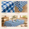 Toalha de mesa xadrez azul e branca simples, estilo INS, à prova d'água, à prova de óleo, tapete de PVC lavável para mesa de centro, uso doméstico, resistente ao calor, retangular, em estoque