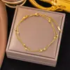 Tobillera con Diseño Europeo y Americano, Transfronteriza Retro Doble Capa Fresca Dorada Personalidad Femenina Nicho Estilo Joyería