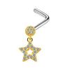 Bibi Europeo y Americano transfronterizo arete de nariz en forma de corazón anillo de nariz estrella araña acero inoxidable arete de nariz joyería para piercing corporal en stock