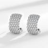 Comercio exterior comercio electrónico transfronterizo caliente minería simple aretes de botón con diamantes completos aretes redondos para mujer moda de nicho joyería para orejas de imitación de plata venta al por mayor
