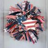 Guirnalda de Hierba y Flores para el Día de la Independencia de EE. UU. Cruz Estrellas Bandera Colgante de Pared Atmósfera Festiva para el Hogar Decoración de Tela Venta al por Mayor
