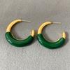 Aretes Simples de Esmalte Color Cobre con Gota de Glaseado Diseño Nicho Sentido Avanzado Minimalista Retro Estilo Hong Kong Hebilla para la Oreja