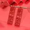 Brincos Estilo Chinês Ano Novo 2025 Material "Gong Xi Fa Cai" Brincos Artesanais Acessórios de Joias DIY