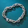 Pulsera de Plata de Ley S925 con Letra para Hombre Personalidad Vintage Guapo Punk Pulsera para Mujer Pareja Celebridad de Internet Mismo Estilo Moderna Día de San Valentín
