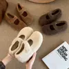 Zapatos de Algodón Peludo para Mujer Birkenstock Zapatos Mary Jane Zapatos Peludos Aumento Interno Suave 5 cm Papa Pequeña Otoño e Invierno Suelas Gruesas