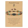 Pulseras Tejidas con Piedras Naturales de los Doce Signos del Zodíaco Transfronterizas Europeas y Americanas Nuevo Producto Pulsera Ajustable de Cuentas de Piedra Ojo de Tigre Set
