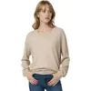 Suéter de punto de marca de moda de comercio exterior transfronterizo de Amazon MAX original con cuello en V de color sólido color dopamina de cuello redondo para mujer
