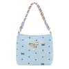 Bolsa de mão, simples e estilosa, design de bolinhas, bolsa de ombro feminina, alto apelo estético, casual, versátil, adequada para o dia a dia, fofa, estilo coreano, bolsa de ombro grande