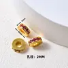 Acessórios de cristal DIY para pulseiras, contas espaçadoras douradas com areia, materiais para joias banhados a ouro cobre e acessórios de cordão feitos à mão