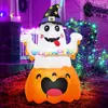 Especial para molde inflável de Halloween, molde inflável de espírito de abóbora Minan, ornamentos decorativos de LED luminosos para quintal do festival fantasma