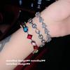 Pulsera de mujer rica chapada en oro blanco de 18 quilates cristal gema en forma de diamante de alto carbono Amor cuadrado Oval gota de agua circón