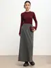 Camiseta base de punto lujosa, ligera, ajustada, cuello redondo básico, de lana y seda suave y ligera para mujer, top de manga larga ajustado