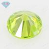 Anillo de circón verde manzana redondo con un solo agujero y gema Huagang con superficie de gema de color artificial, piedra blanca, piedra desnuda y diamante