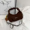 Bolsa de Mão Plissada Simples Estilo Coreano Bolsa de Ombro Elegante da Moda Bolsa de Ombro Único Feminina 2026 Nova Bolsa Tote Pequena Bolsa Dumpling