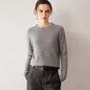 Suéter de Cachemira para Mujer 100% Cachemira Pura Otoño e Invierno Nuevo Cuello Redondo Dobladillo Larga Manga Jersey de Punto de Moda