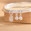 Pulsera de plata con pie de rey ciervo dorado, moderna y sencilla, con tres anillos de bambú, colgante auspicioso de plata de ley 999 para mujer.