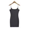 Vestido corto estilo francés con falda sexy y cuello halter de un solo hombro para chica sexy y sensual de primavera 2025