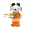 Óculos de Sol Desenho Animado de Luxo Acessível Europeu Cachorro Chave da Sorte Armazenamento Entrada Decoração de Enfeites de Mesa para Casa Fabricante Customização