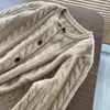 Coleção nova de 2026: suéter de lã pesado para mulheres, gola redonda, espessado, versátil, tricotado em ponto de trança estilo coreano, blusa de tricô de cashmere de corte solto